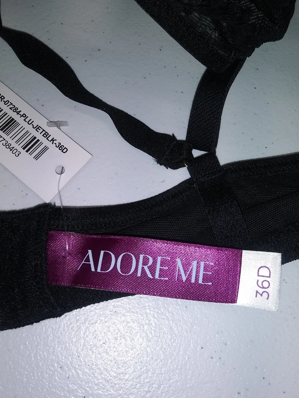 Adore Me Black Eilish Unlined Bra Unlined Strappy Size 36D